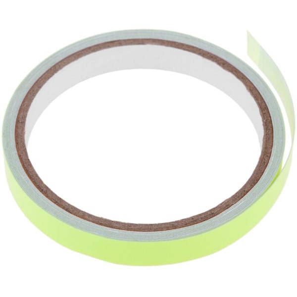 Grön laddningsbar lysande självhäftande tejp. Rulle på 3 m x 12 mm