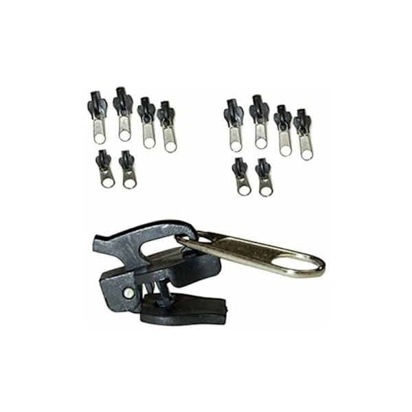 Clip-on dragkedja, dragkedja, Zlideon dragkedja, metall dragkedja reparationskit för kläder, väska, jackor, tält, bagage