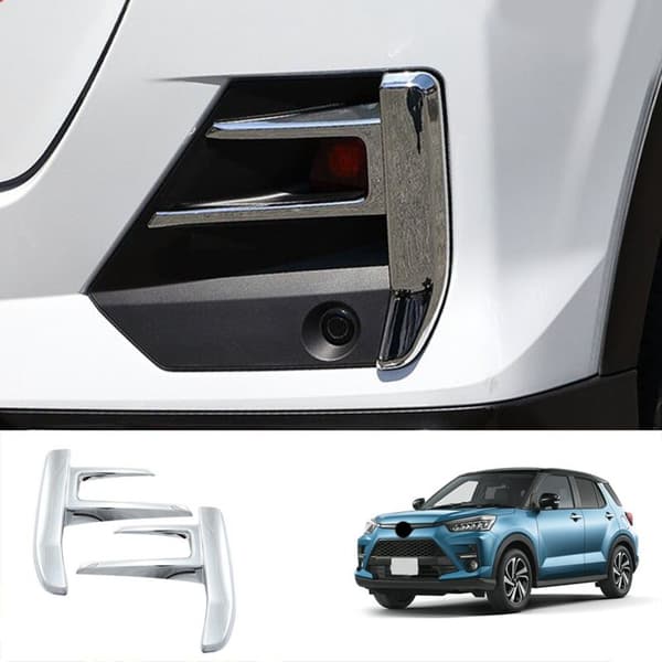 2 st bakre dimljusram anti-scratch platta silver ABS för Raize 200-serien ()