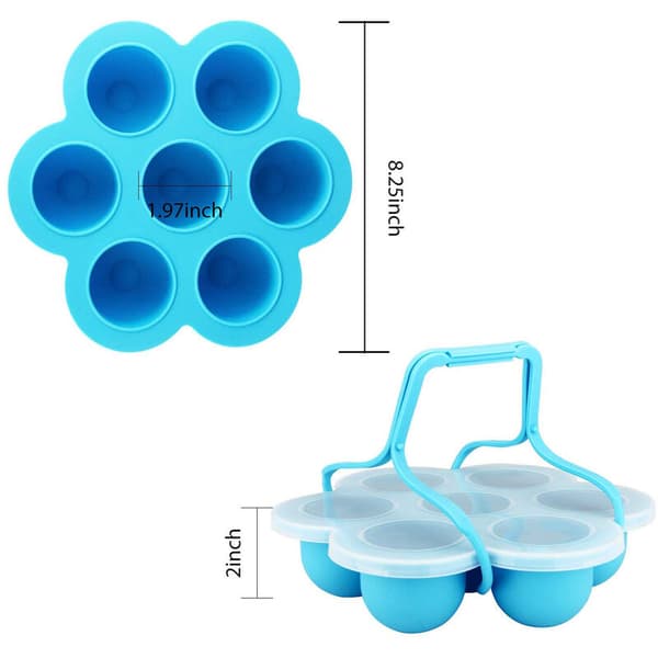 2 stk Komplementær serie matbeholder med lokk isbitbrett matlagringsboks silikon eggform trykkoker steamer
