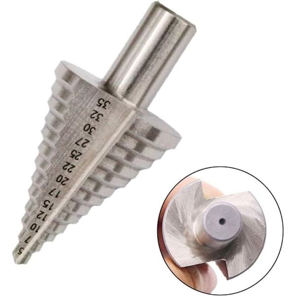Trinkeglebor, 13 Trin 5mm-35mm HSS Trinkeglebor 4241 Trinkeglebor Titan Hulskærer Værktøj Kegle Spids Hexagon Punkt HSS Værktøjssæt til Stål
