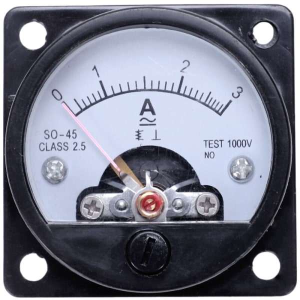 AC Rundt Analogt Panelmeter 0-3A Måle Ammeter Gauge Svart