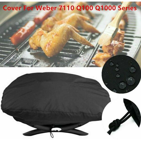Vandafvisende Beskyttelsesbetræk til Weber 7110 Q1000 Gasgrill, UV- og Vandafvisende (67,1 x 44 x 32 cm) (Sort)