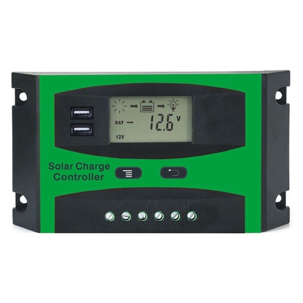 30A Aurinkoenergian Ohjain 12V 24V LCD-Toiminto Kaksois-USB-Ulostulo 5VDC Aurinkopaneeli Akun Latausohjain