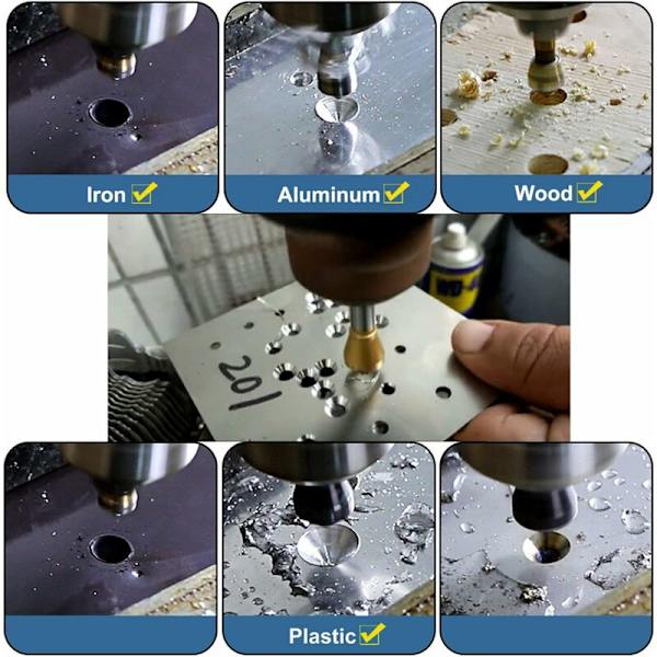 4-pack Titanbelagd Sänkkronfräsverktyg Avfasningsverktyg Set Metall Trä Borrbitar Set