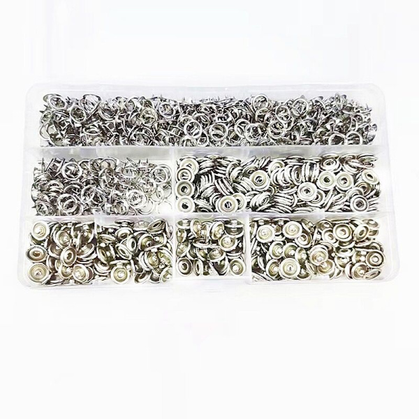 200 st 9,5 mm metallsyknappar klo ring tryckknappar tryckknappar klämma tång DIY kläder fem klor spänne