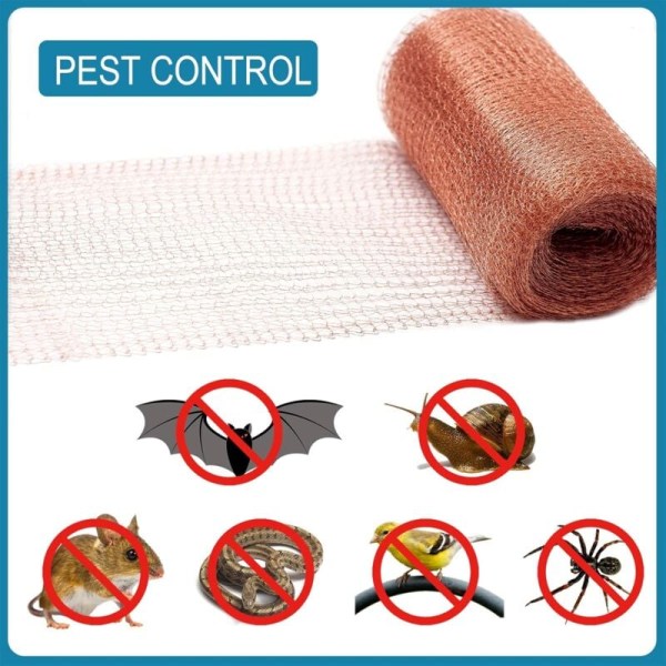 Högkvalitativt anti-gnagarnät, 100 % koppar anti-snigel snigel mus råtta fåglar nematoder Ferramol, stickat koppar nät för inomhusbruk, trädgård (9 meter), AAF