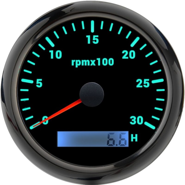 85MM Takometer 0-3000RPMX Odometer Baggrundsbelysning 7 Farver Passer til Yacht Marine Motorcykel C
