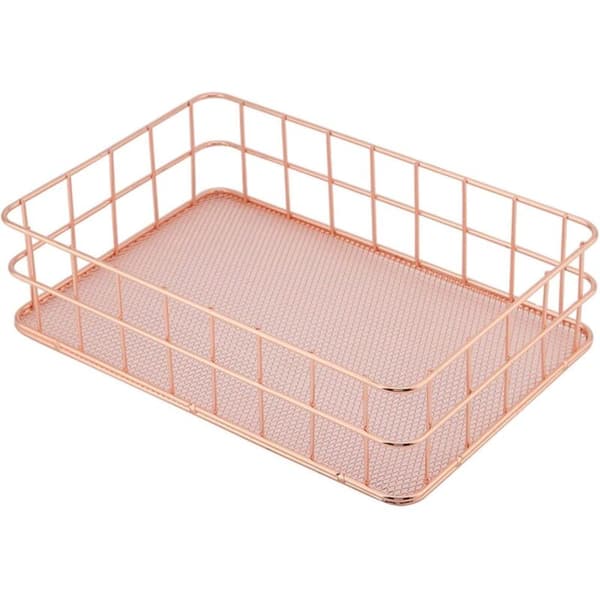 Rose Gold Jern Opbevaringskurv (L-Rektangulær)-