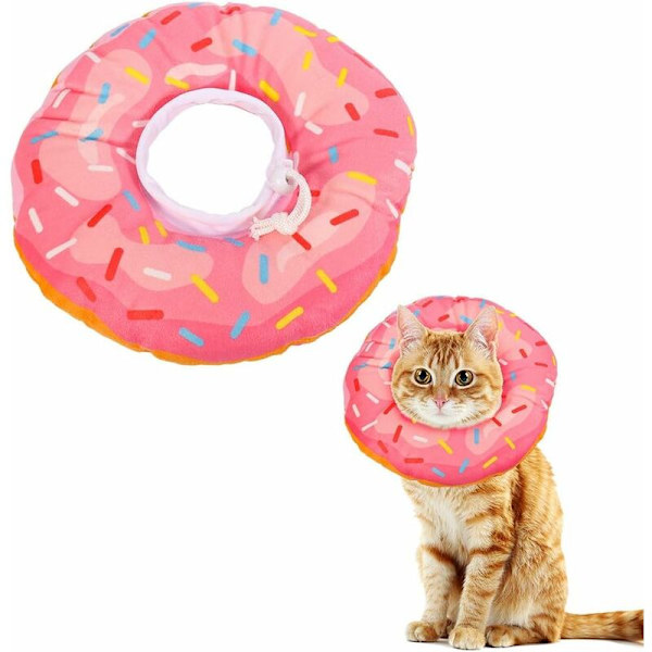 Konisk kattekrave (S, lyserød donut)-