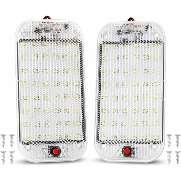 LED-indvendige lys 10W 48 LED'er Universal Bright indvendige lys med tænd/sluk-knap til 12V-85V bil varevogn lastbil lastbil autocamper båd campingvogn autocamper