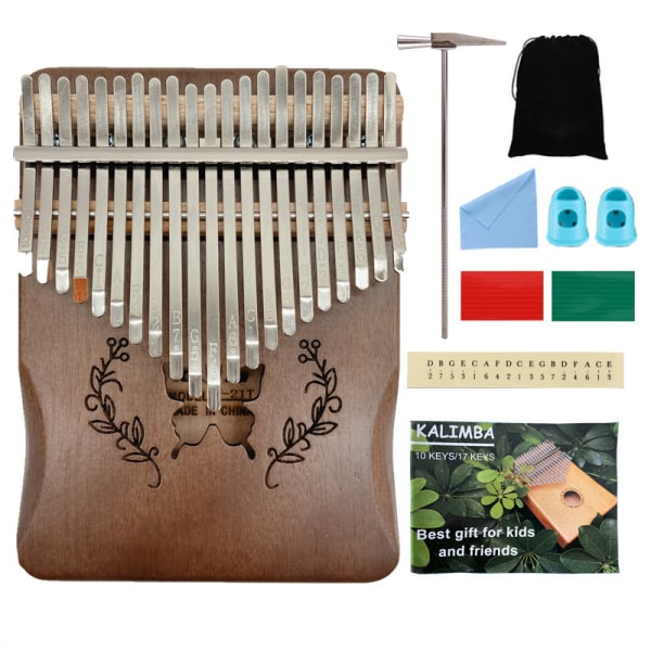 Kalimba Beginners 17-key Butterfly Finger Piano Kannettava soitin tuottaa kauniita ääniä