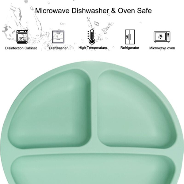 Sugplåtar för Bebisar och Småbarn - Plåtarna Håller sig på Plats med Sugfunktion, Delad Design, 3-pack