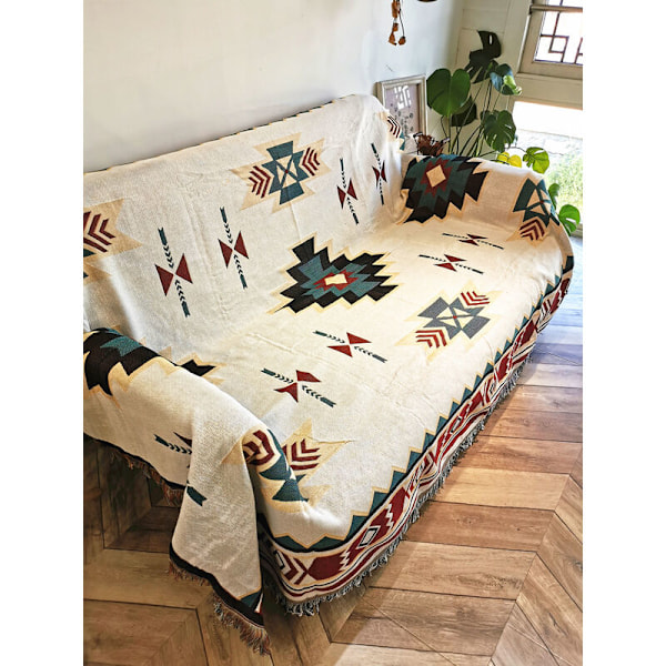 Blød Vævet Sofa Tæppe, Sofa Håndklæde, Universal Seng Tæppe, Stol Tæppe, Polyester Sofa Tæppe (90x150 Cm)
