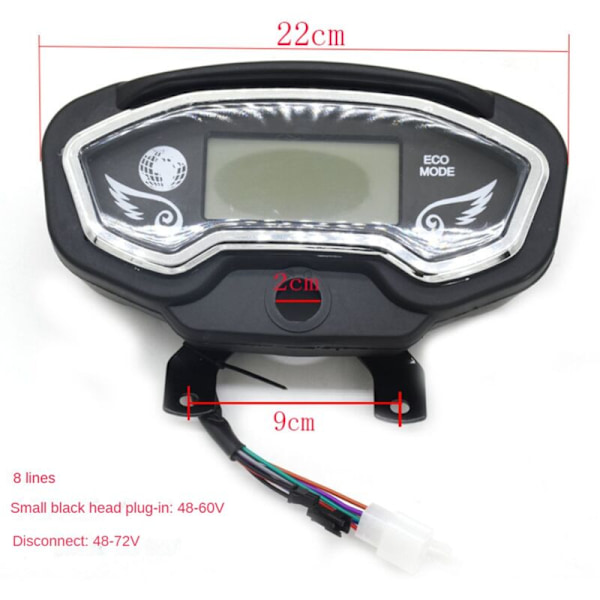 48-72V Elektrisk Trehjulet Cykel, LCD Display Indikator, Hastighedsmåler, Instrumentbræt, Batteri Global Model