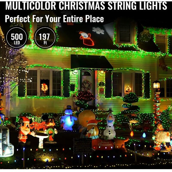10M Kupariset Jouluvalot, 1000 LED Kuparilanka Valot, Vedenkestävä IP65, Tähtivalot, Vihreä, Sisä- ja Ulkokoristeluun, Puutarhaan, Jouluun, Syntymäpäiville