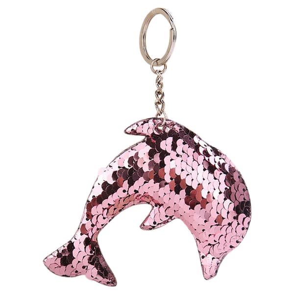 Glittrande rosa nyckelring med delfin för flickor