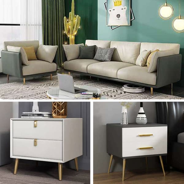 TV-benstativ, sofa, sofabord, bordben, gull, 30cm