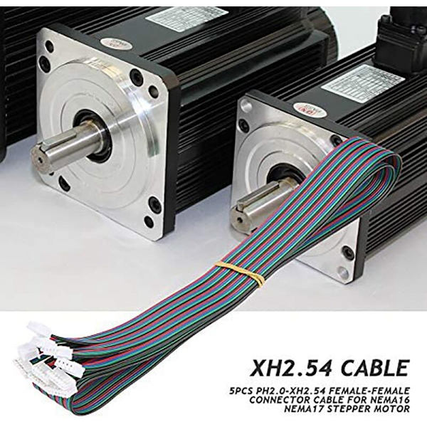 5 st 3D-skrivar kabel för Nema16/Nema17 stegmotoranslutning - PH2.0-XH2.54
