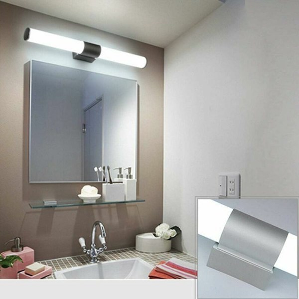 LED-peilivalo kylpyhuoneeseen, seinävalaisin suljetulla varjostimella ruostumattomasta teräksestä + akryyli, energiansäästöinen, kirkas LED-lamppu, moderni tyyli kotiin 25