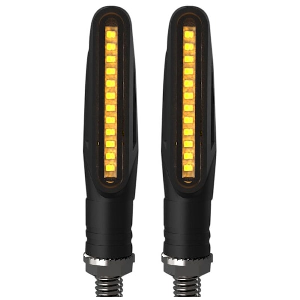 2 st LED-blinkers för motorcykel med flytande ljus