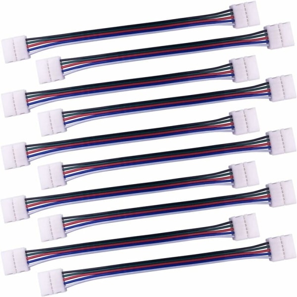 10 stk RGBW-kontaktkabel 5-polet lampe 10 mm LED-stripe lysomformer loddefri LED-båndadapter for å koble 2 SMD 5050 RGBW LED-striper sammen