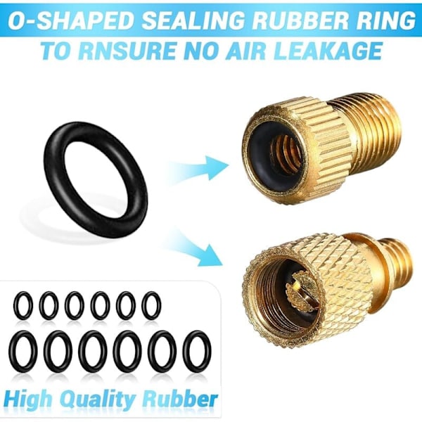 Cykelpumpe Tip, 33 Stykker Bold Oppustelig Tip, DV SV AV Cykelpumpe Adapter med Opbevaringsboks, Ventiladapter med Oppustningsslange, til Cykel, Cykelpumpe og C