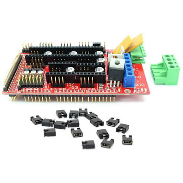 3D-skriversett for Ramps1.4 kontrollkort + oppgradert hovedkort 2560 R3 LCD 12864 DRV8825 driver med varme