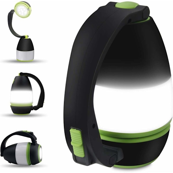 Laddningsbar Campinglampa 3 i 1 - Bordlampa, Lykta, Ficklampa - Deformerbar Arbetslampa med 2000mAh Batteri LED Utomhus Inomhus