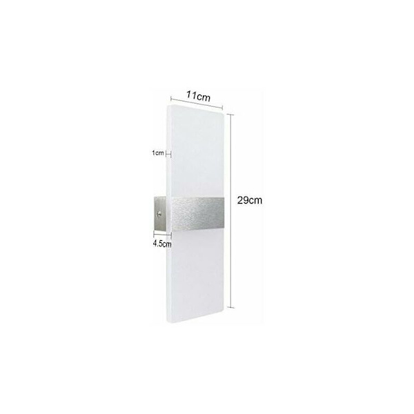 6W Indendørs LED Vægskinne 6000K Kold Hvid Akryl Vægslampe Moderne Design Størrelse: 29x11CM Bruges til at dekorere stue soveværelse gang trappe studie