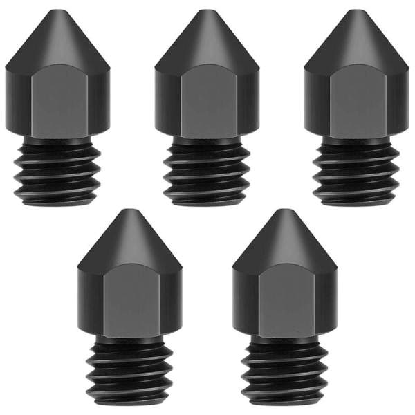 5 st/förpackning 3D-skrivardelar MK8 Härdat stålmunstycke 1,75 mm 0,4 mm för MK8 3 CR10 CR10S Hotend-kit