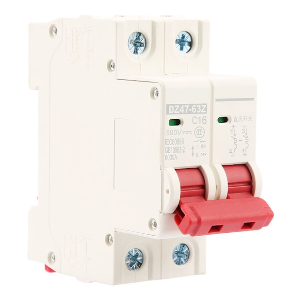 2P DC 500V 16A Mini Säkerhetsbrytare DZ47-63Z-2P