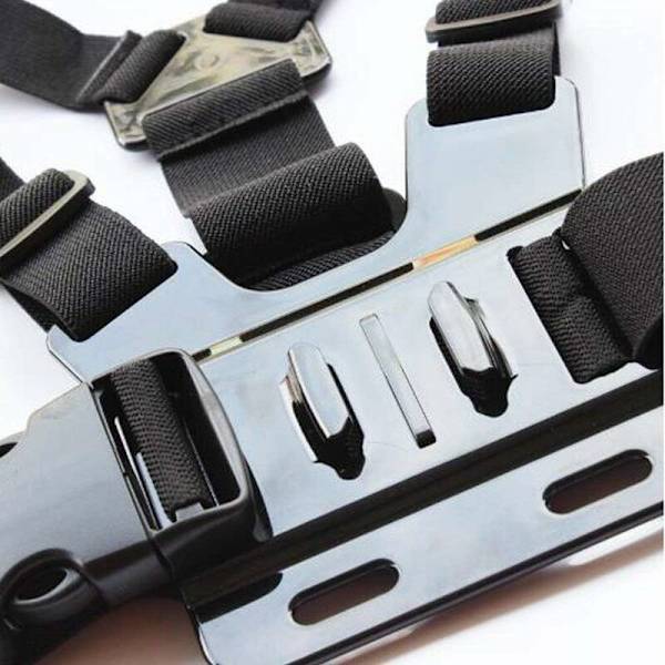 Brystsele for GoPro Hero 7 6 5 4 3 3 Black Silver Fusion med J-krok - Fullt justerbar stroppstørrelse