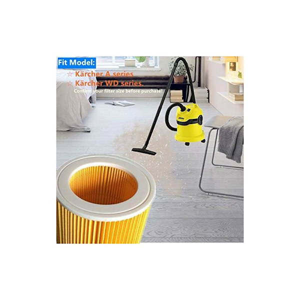 Pestävät suodattimet Karcher WD2 WD3 WD3.200 WD3300 imureille, Karcher A-sarjan märkä- ja kuivaimurit 2 paria - Fei Yu