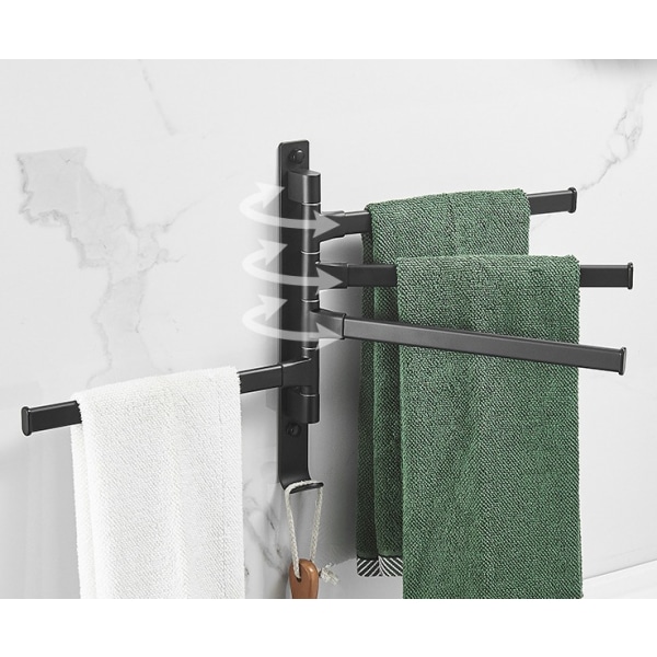 Nordic handduksställ svart roterande handduksställ lämplig för badrum