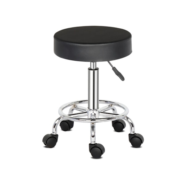 Kontorstol, Rullestol 360° Rotasjon, for Massasjesalong, Kontor, Klinikk, Farge: Svart