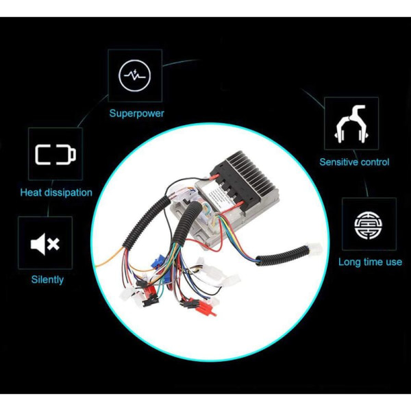 48V-60V 500W Elektrisk motorsykkel Børsteløs kontroller Elektrisk kjøretøy Sykkel 3 moduser Sinuskurve Hastighetskontroller