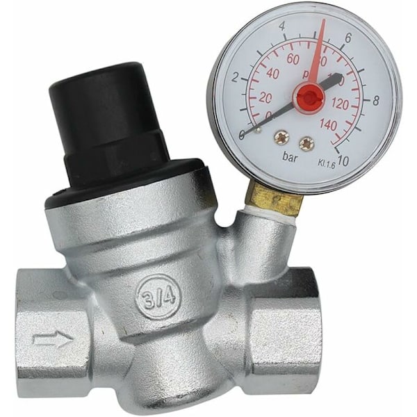 DN15 Vattentryckssänkare 1/2 Tum Vattentryckregulator med Mätare - DENUOTOP