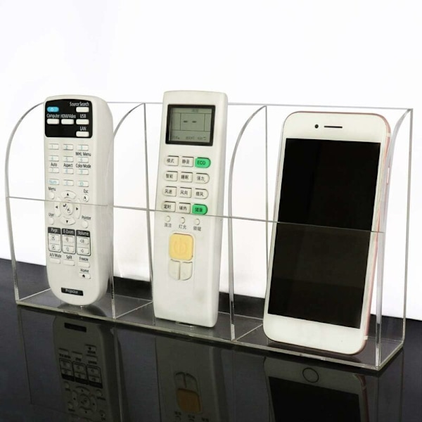 Akrylveggmontert mobiltelefonholder med fjernkontroll - 3 rom