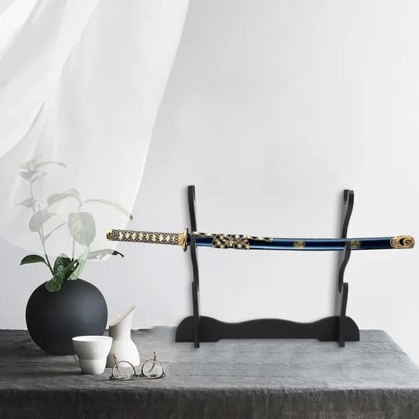 3-tasoinen samurai-katanan pidiketeline musta