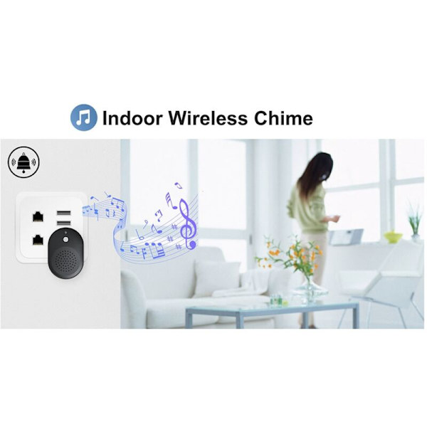 Smart trådlös videodörrklocka digital visuell WIFI elektronisk dörrklocka dörrklocka 480P hemkamera