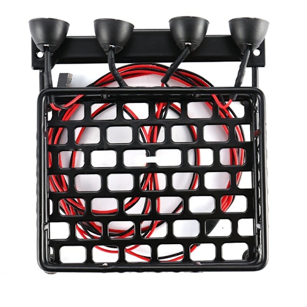 Metallbagasjebærer 115 x 107 mm med spotlights for CC01 CR01 D90 Axial SCX10 1/10 RC Crawler Car