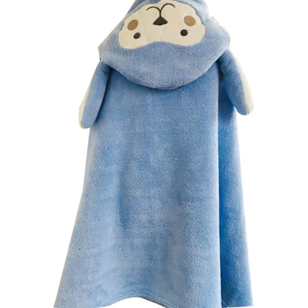 Høykvalitets barnehåndkle med hette, saue-design, supermyk korallfleece-håndkle med hette, for jenter og gutter