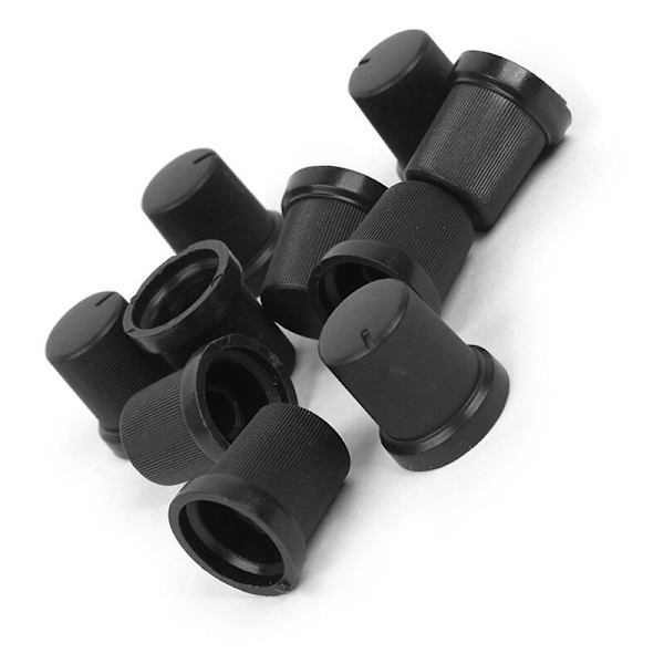 10 st svarta 6 mm OD axelknappar vridknappar potentiometerknappar