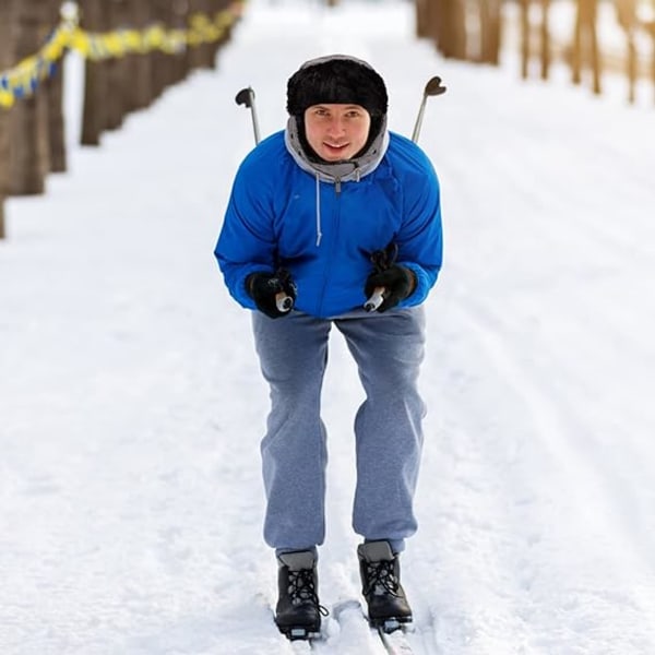 Unisex vedenpitävä lentäjähattu kaulanauhalla ja irrotettavalla visiirillä, sopii hiihtoon, luistelemiseen, ulkoiluun tai jokapäiväiseen käyttöön, 56-59 cm, harmaa