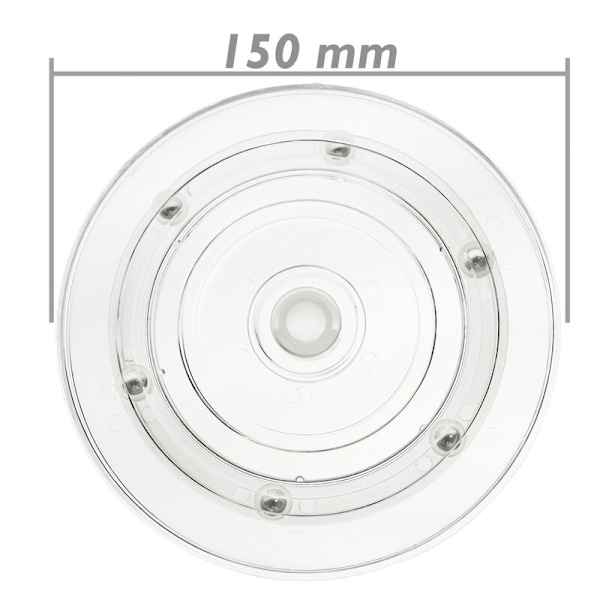 Manuell svängbar bas 15 cm transparent