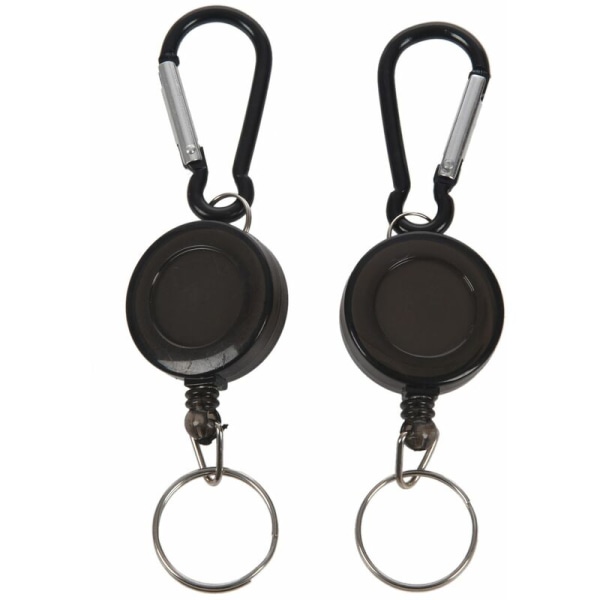 2 stk. Badge Reel-ID kortholder Yoyo Ski Retractable Recoil Farve: Sort Antal: 2 stk.