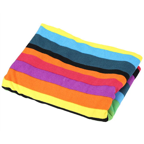 Stort farverigt strandhåndklæde letvægts mikrofiber 100x180cm absorberende hurtigtørrende (vandabsorberende badehåndklæde)