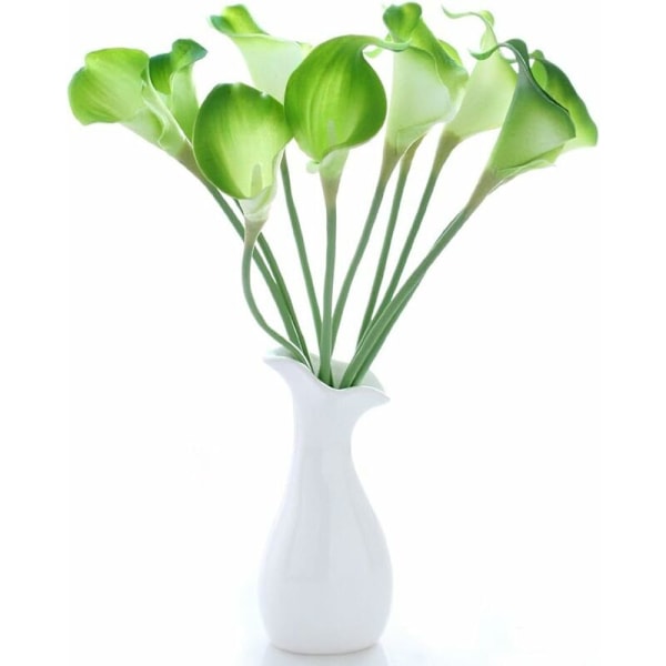 10 st Realistiska PU Konstgjorda Calla Lily Bröllopsblombuketter Mode Bröllop Äktenskap, Förlovning, 18:e 21:a 30:e 40:e 50:e 60:e 70:e 80:e 90:e