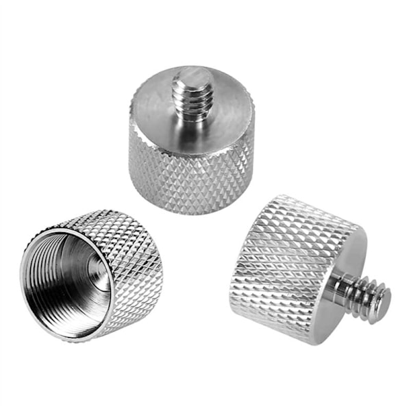 12 st 5/8 tum till 1/4 tum Hantrådad Mikrofonadapter för Stativklämma (Silver)